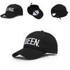 Premium Black Queen/king Baseball Cap With Hip Hop Letter Print For Couples