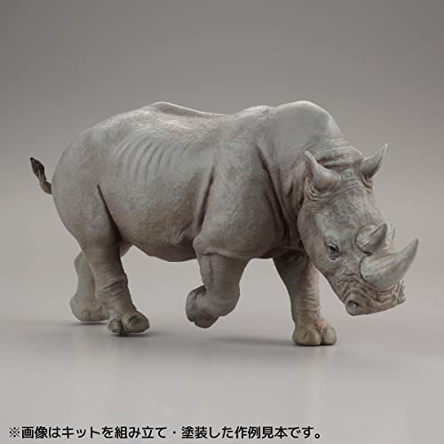 Kaiyodo ART PLA Zookeeper and White Rhino Set, Unpainted and Unassembled Plastic Model Kit AP006