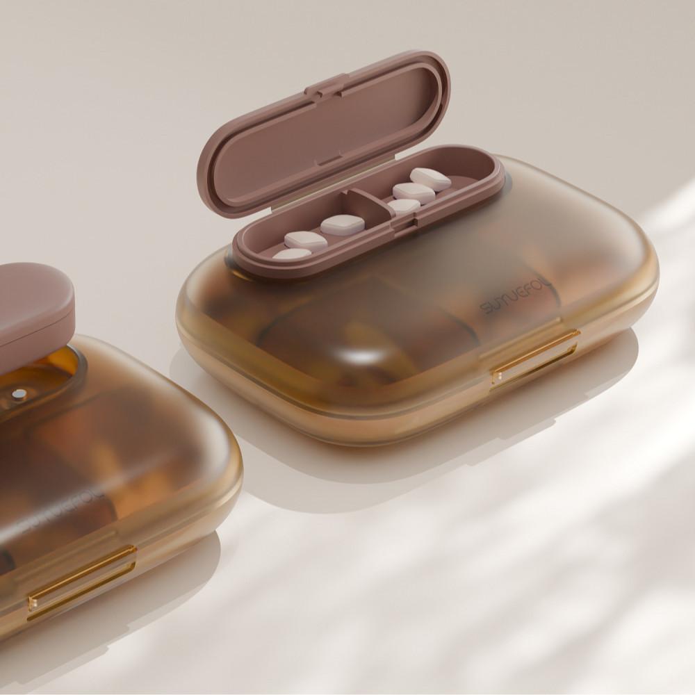 Medicine box Portable small medicine box Mini portable tablets pills box Medicine sub-packing case кофейный