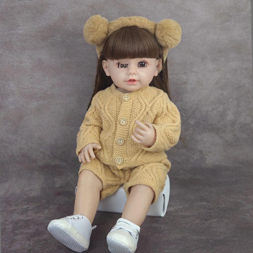 55cm Full Vinyl Baby Doll - Children's Day Gift, Reborn Companion & Bath Toy.