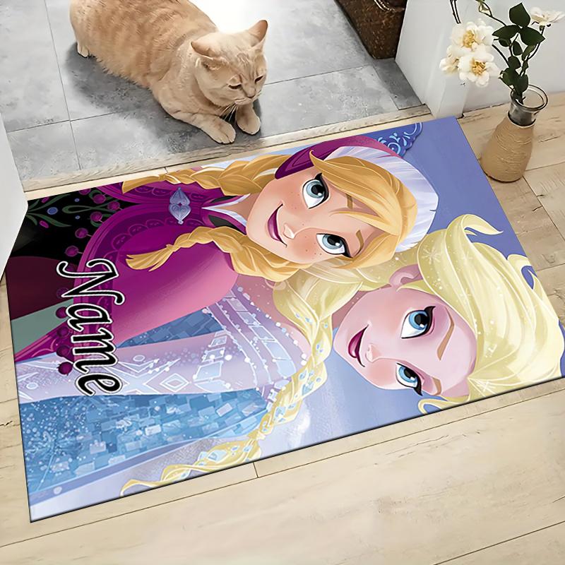 Custom Name Elsa's Magical Frost Carpet Rug Customizable Soft Washable Anti-Slip Home Living Room Sofa Mats Personalized Rug. 0909278