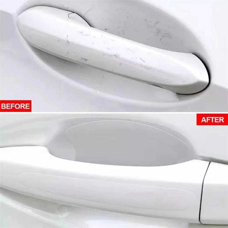 Universal Car Door Handle Anti-scratch Protective Stickers Clear Invisible Car Door Wrist Paint Protection Film Decals Interior Mirrors 6