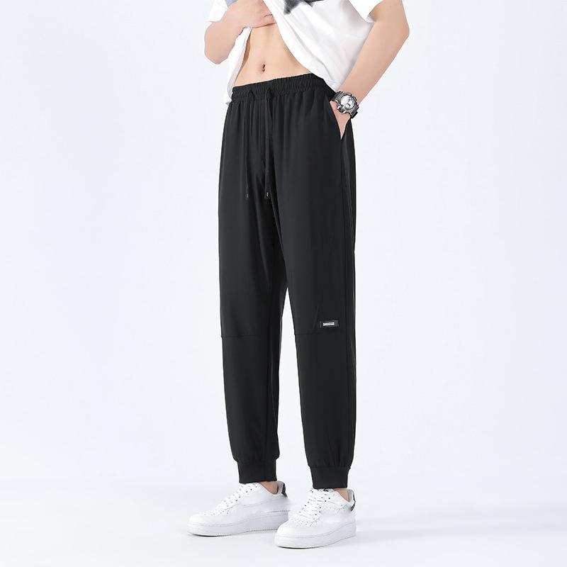 Summer Men's High Elastic Sweatpants Large Size Gym Joggers Running Quick Drying Sports Pants Men Clothing