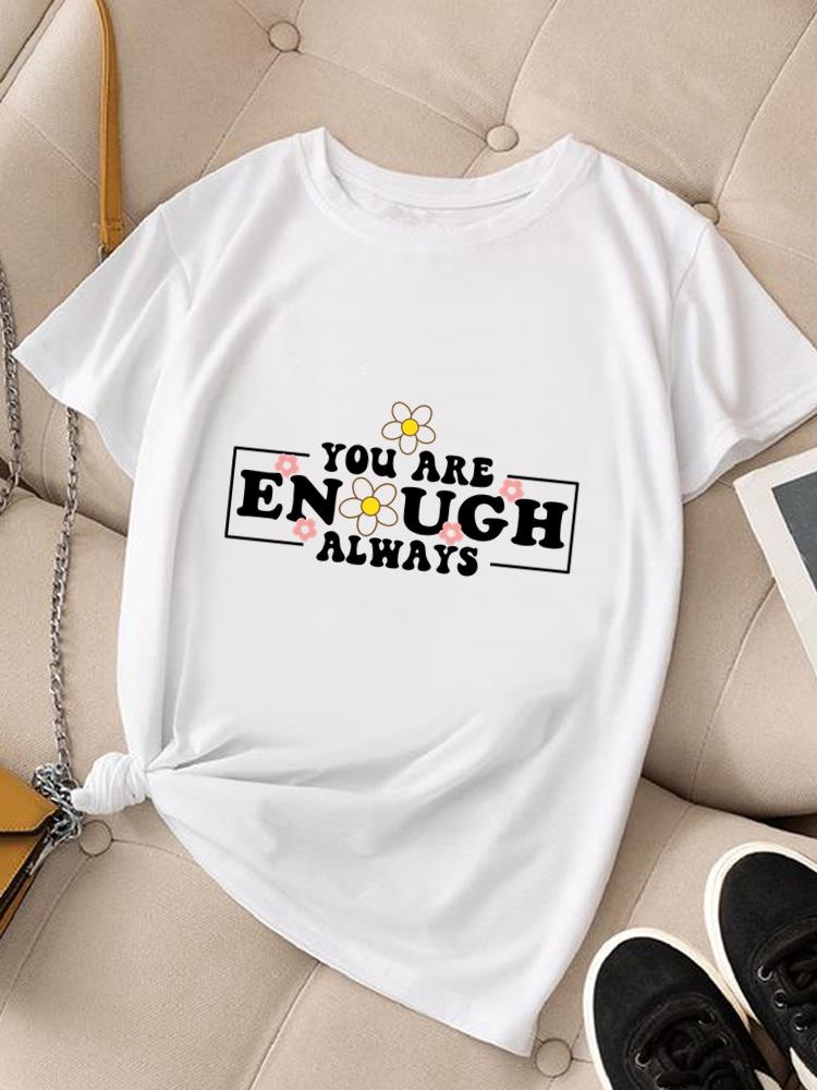 (Asian Size) Clothing Women Fashion Tee Top Lovely Flower Trend  Female T Shirt Woman Print Short Sleeve Graphic T-shirts