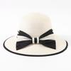 Straw Plaited Hat Sweet Bow Large Brim Womens Sunshade Fisherman Hatscaps
