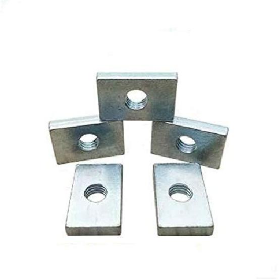 NUTW-49883 50pcs Square Nut M3 M4 M5 M6 M8 Rectangular Nuts GB39 Aluminum Profile Accessory Slider Block Thin Carbon Steel Countersunk Nut - (Size: