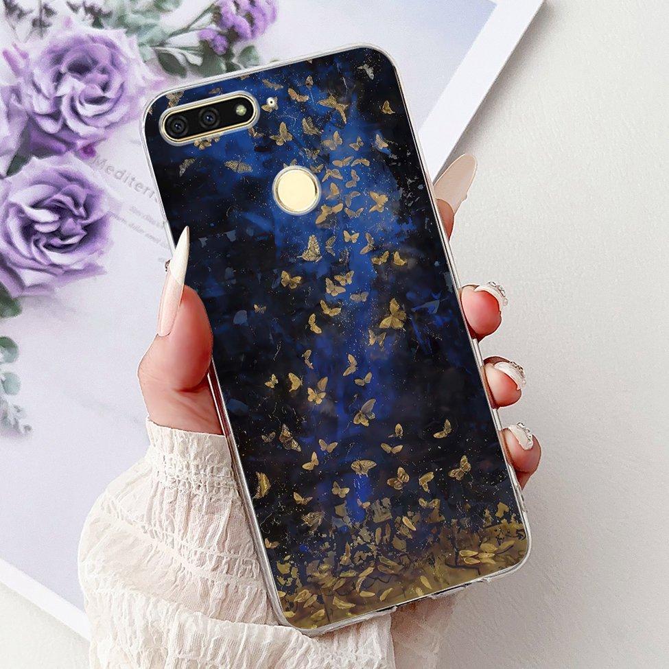 For Huawei Y6 Prime 2018 Case Clear Cute Fashion Flowers Luxury Painted Cover For Huawei Y6Prime 2018 Phone Case ATU-L42 ATU-L31