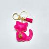 1PC Key Rings Cute Cartoon Gifts For Girls Cat Keychain Fashion PU Leather Key With Tassels Bags Multiple Options Available