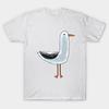 Men Black Print T-shirt Seagull No-Cut Transfer Paper Print Cotton Tshirt
