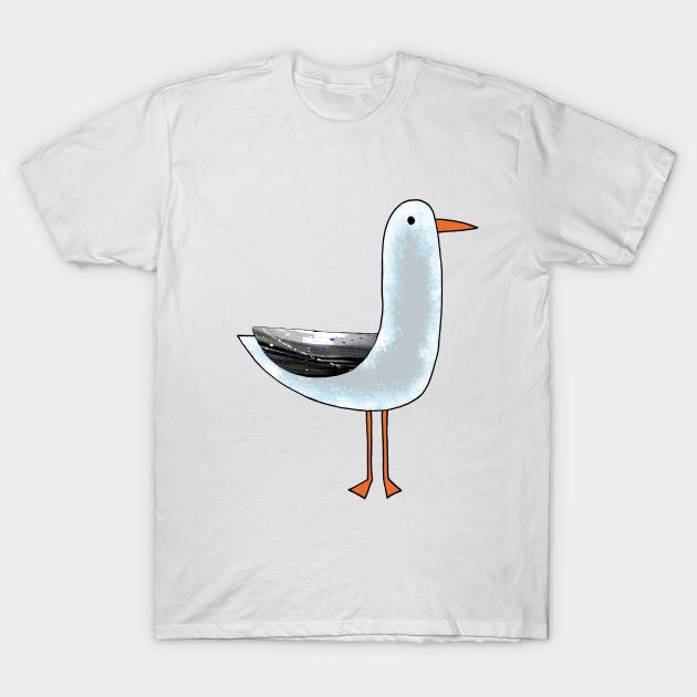 Men Black Print T-shirt Seagull No-Cut Transfer Paper Print Cotton Tshirt XL белый