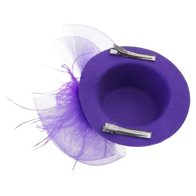 Feather Top Hat Shape Hair Clip Girls Halloween Hair Hairpins Lovely Hair Clip