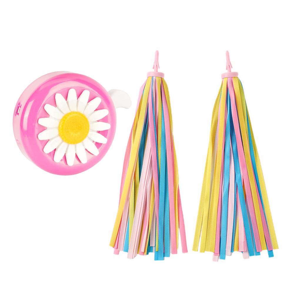 Childrens Bikes Bells with Colorful Streamers Loud Sound Kids Bikes Handlebars Horn and Handlebars Tassels Ornaments