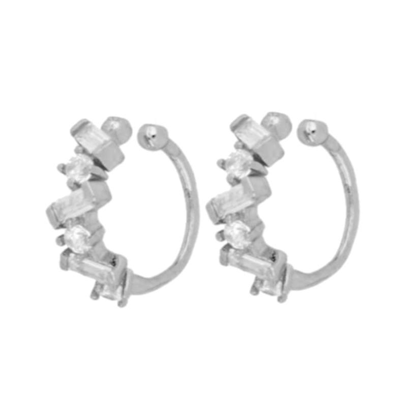 Stainless Steel Cubic Zirconia Hoop Earrings for Women Small Pendant Cartilage Helix Tragus Earring Piercing Jewelry