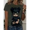Women’s Summer Printed Short Sleeves T-Shirts Personalized Girl Graphic Casual Trend Clothing Tees Tops Vacation Woman Clothes