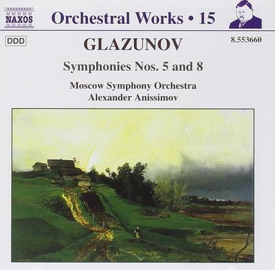 CD ALEXANDER GLAZUNOV - THE MOSCOW SYM - Symphonies Nos. 5 And 8 8553660 Naxos 2000 Japan Classical Used