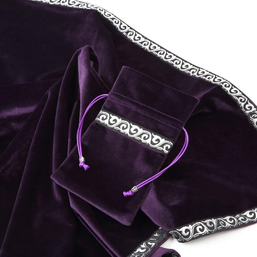 RainbowOcean Tarot Cloth Set of Velvet with Pouch for Tarot Luxury Large 66 X 66cm 2, Cards, Size, (Purple)