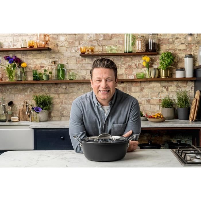 Poêle à frire - tefal - jamie oliver h9125444 - 30 cm - antiadhésif - induction - aluminium anodisé dur