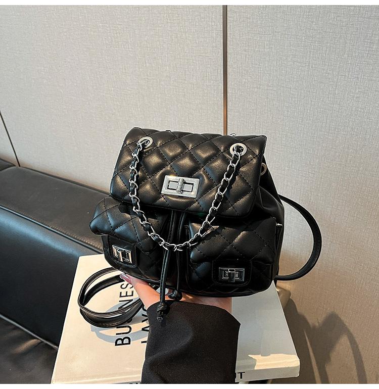 Korean Niche College Style Backpack 2025 New Fashion Casual Shoulder Bag Diamond Cute Multi-pocket Backpack