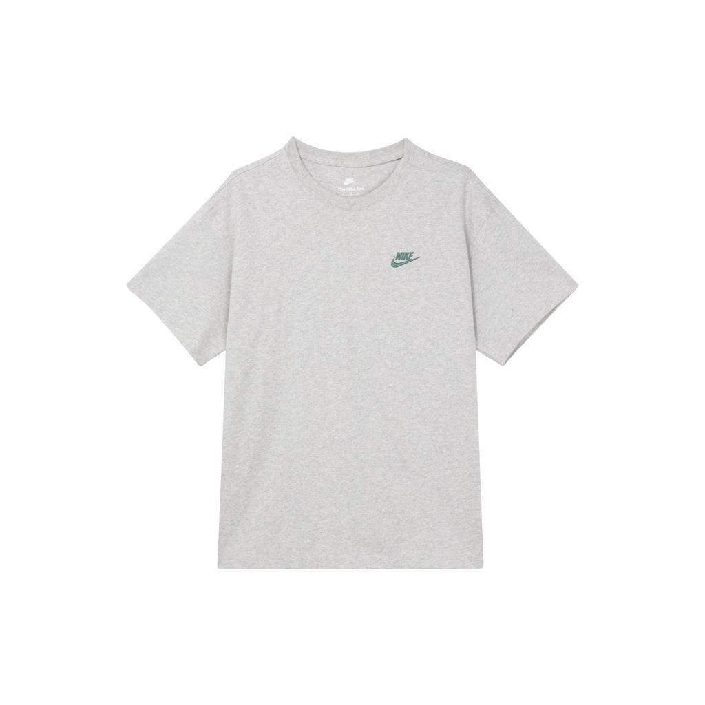 Nike Solid Color Crew Neck Cotton T-Shirt Unisex Tops Gray FN3698-050