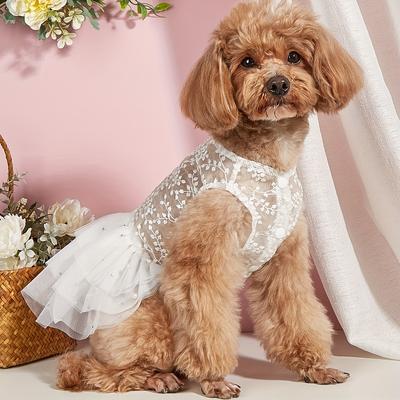 Hunde Hochzeitsfeier Anzug Sommer Mesh Kleid Geeignet für Katzen und Hunde