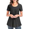 Women Casual Hollow Out Short Sleeve T Shirt Round Neck Loose Fit Lightweight Breathable Summer Top
