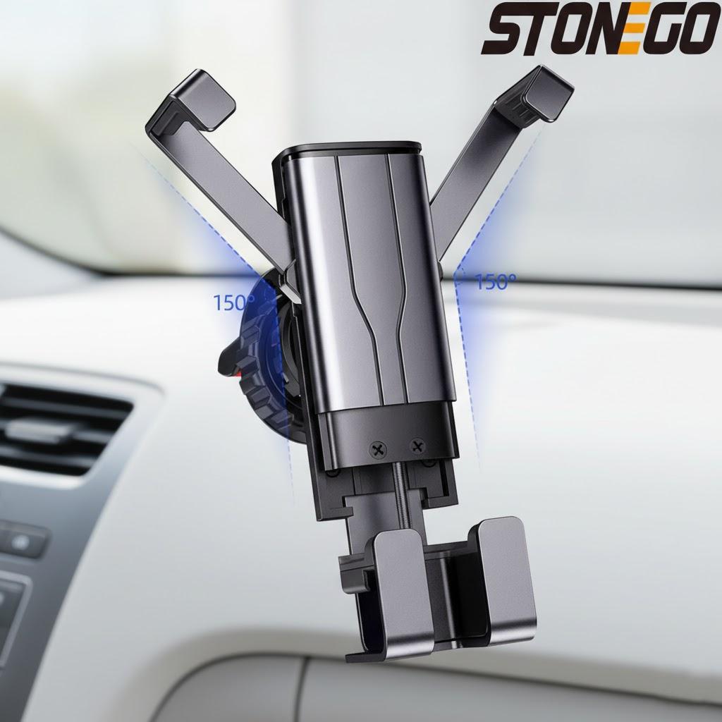 

Hands Free Car Mount Phone Holder for Automobile Vehicle Adjustable Universal Car Phone Holder Compatible with Most Smartphones чёрный