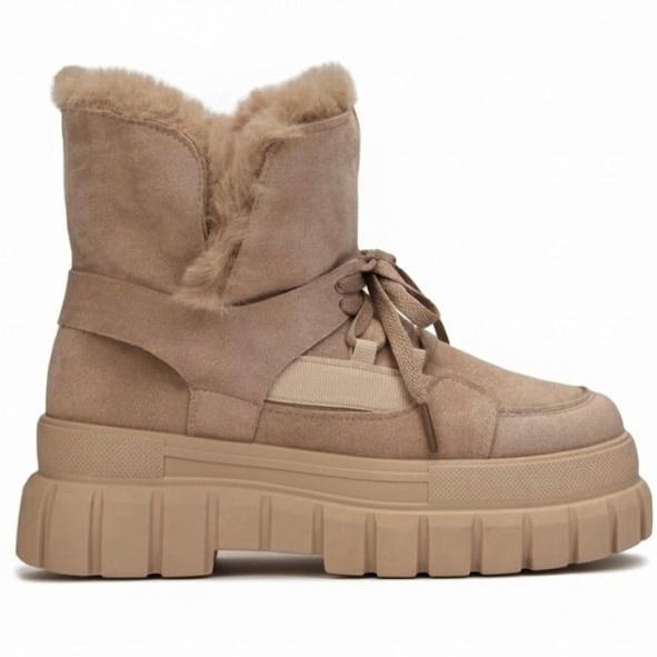 Women's Suede Platform Ankle Boots Blera Camel 37