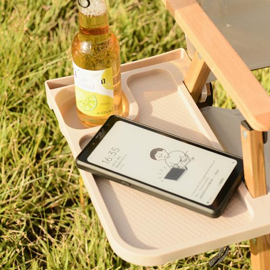 Campingstol Hylle med koppholder Køyeseng Nattbord Utendørs Snack Organizer Hvilestol Sidebrett Campingtilbehør
