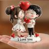 Creative Balloon Valentine's Day Decoration Sweet Gifts Acrylic Rotating Ornament 2D Couple with Love Ornament Desk Decor