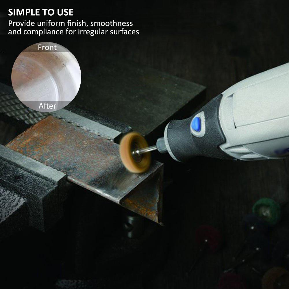 50Pcs Scouring Pad Brush Nylon Abrasive Brush Fiber Grinding Sanding Head Buffing Polishing Wheel for Dremel Accessories Tools