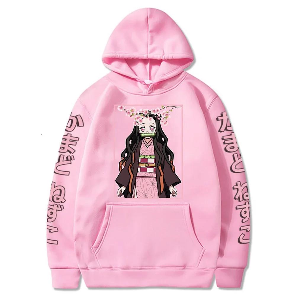 Japan Anime Demon Slayer Graphic Printed Hooded Women Hoodies Long Sleeve Sweatshirt Harajuku Casual Girl Clothes Tops