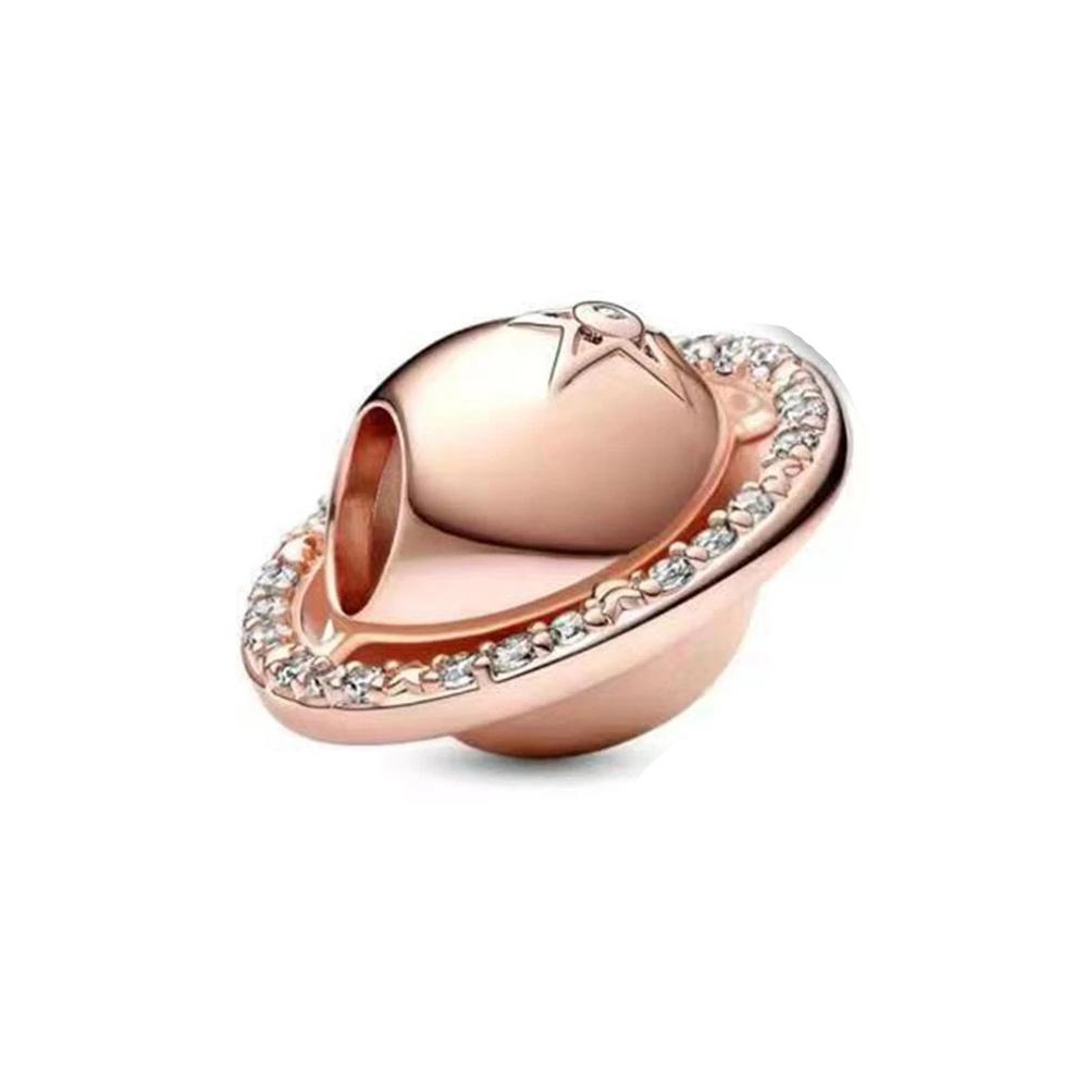 New 925 Silver Space Deep Blue Star Moon Charm Beads for DIY Bracelets Jewelry Making Boutique Accessories