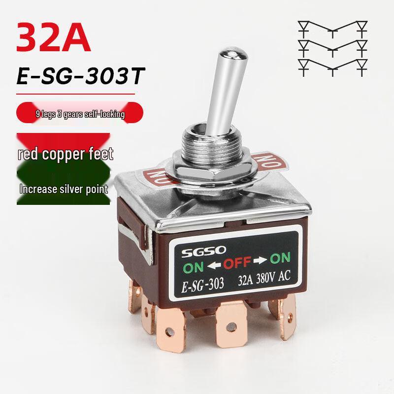 

RSRDDY 303T 9-Pin 3-Position Silver Contact Toggle Switch