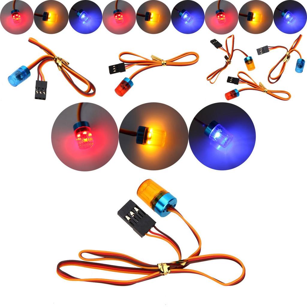 Faszinierendes 3-Farben-Blinkendes Rotierendes LED-Licht für 1/10 RC-Modellautos mit Aluminiumlegierungsbasis