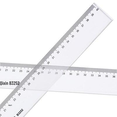 Qixin B3252 40CM Transparent Precision Scale Ruler for Study, Office, and Exam.