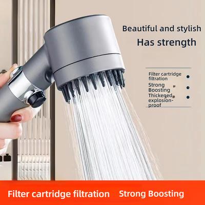 3-speed Hand Shower with Filter High-pressure Hand Shower 3 Water Modes ABS Durable Material Suitable for Bathrooms