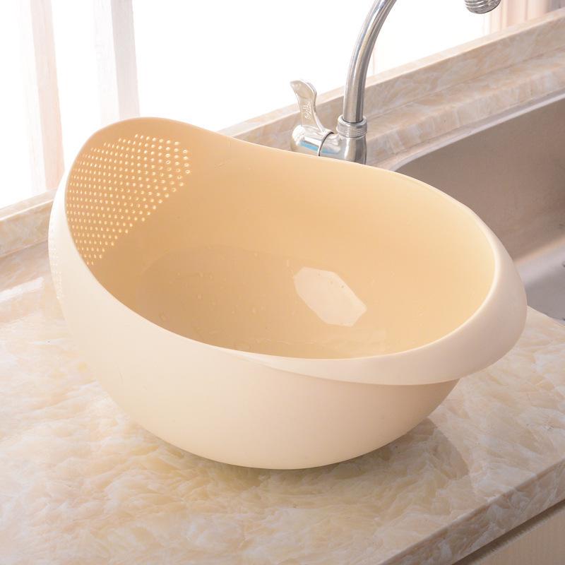 Multifunctional Rice Washing Sieve & Rinsing Colander - Plastic Fruit Basket