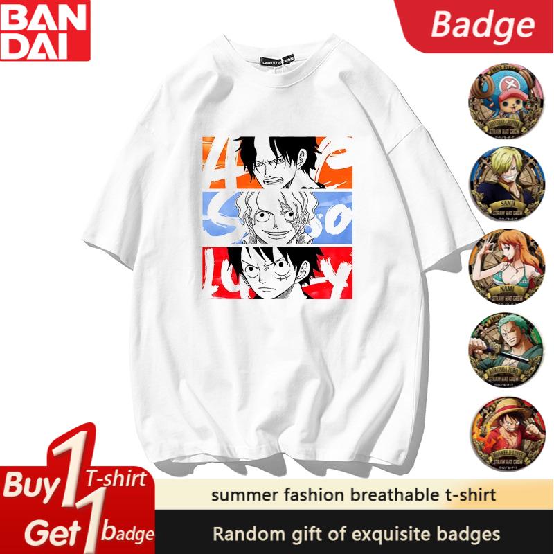 ONE PIECE Peripheral Clothes Boys Nika Luffy Fivespeed Sauron Trend Loose Mens and Womens Summer Trend Shortsleeved Tshirt