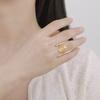 Titanium Steel Hollow Sun Moon Celtic Knot Ring Fashion Minimalist Trendy Jewelry