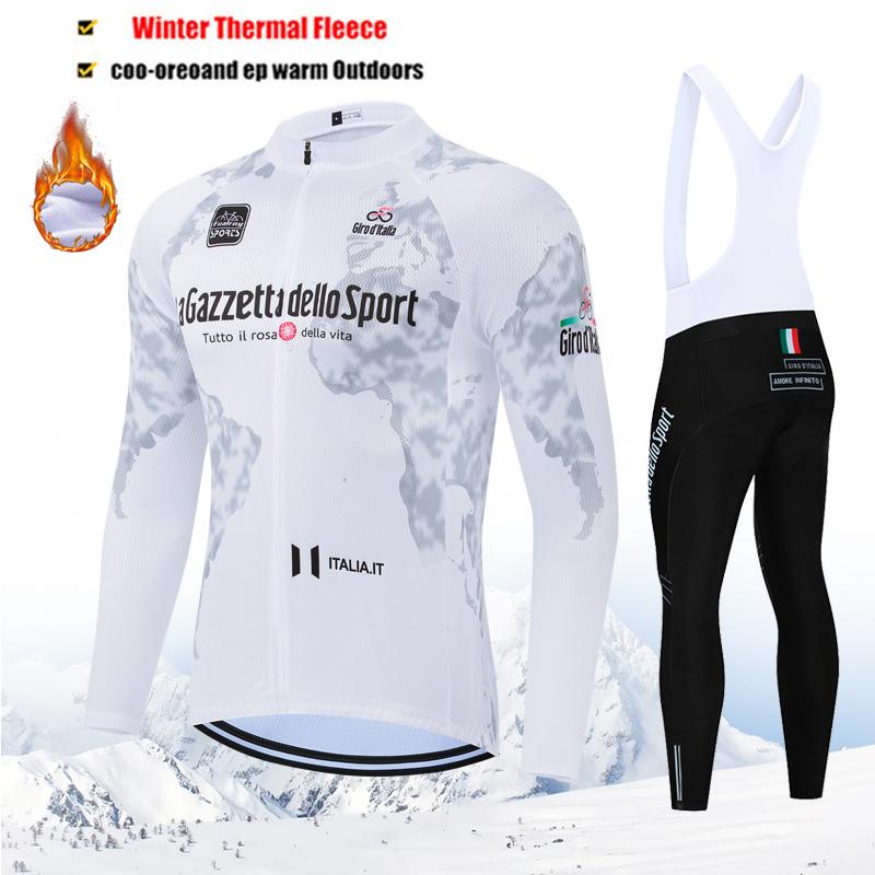 2026 Tour De Giro D'ITALIA Winter Thermal Fleece Cycling Jersey Set Long Sleeve Cycling Clothing MTB Bike Clothes Cycling Suit
