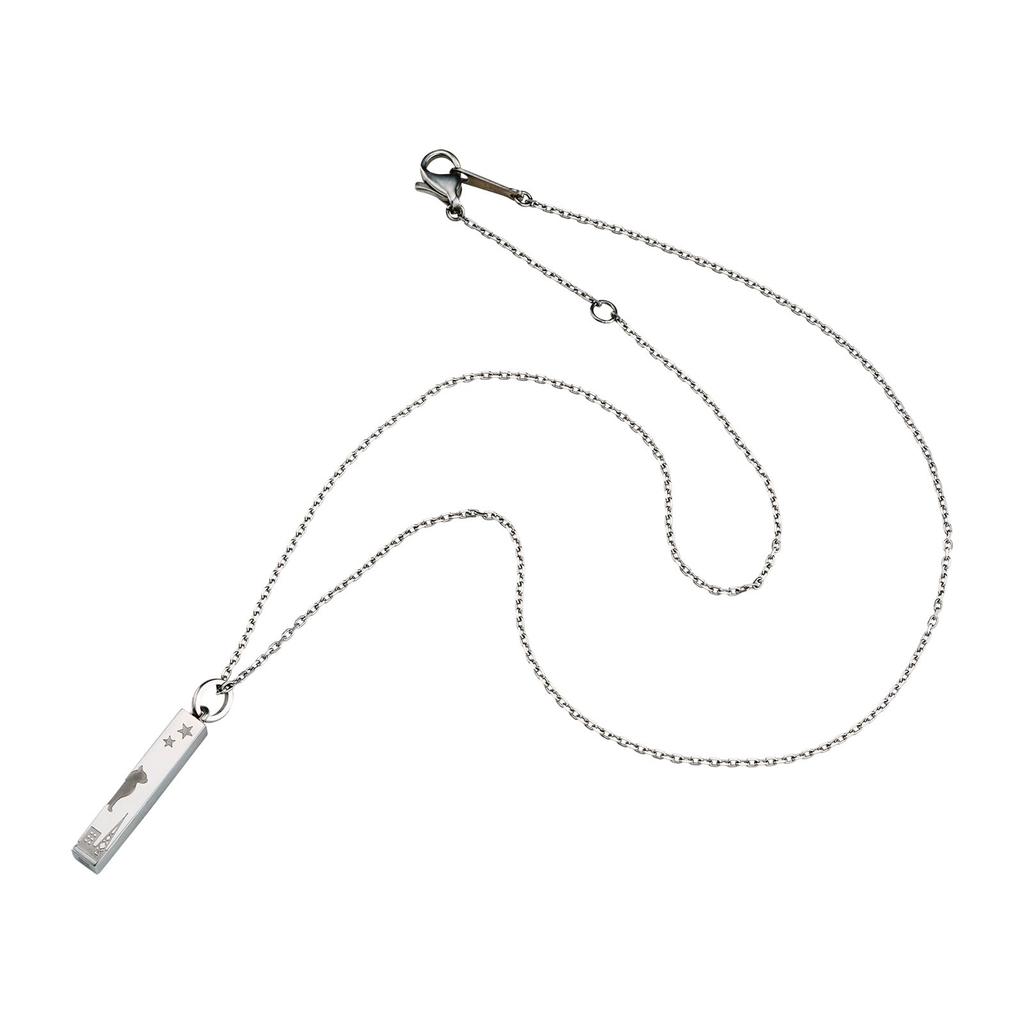 Halskette Chirurgischer Edelstahl Katze Mond Stern Schwanz 4SUP105SV [White Clover] Damen