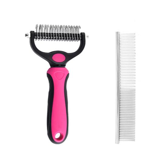 Pet Detangling Rake with Rake Cat Dematting Comb Double-Sided Undercoat Brush Deshedding Brush
