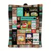 Happy Camper Outdoor Blanket, Soft Warm Throw for Sofa Couch Bed Chair Travel, Camping Essential Cozy Gift