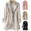 Langer, schmaler Damenmantel, elegante, stilvolle einreihige Jacke, einfarbiger Mantel für den Business- oder Freizeitstil