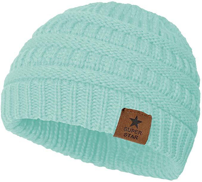 

Five-Pointed Star Fashion Wool Knitted Children s Winter Dome Hat No Label