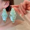 Orecchini Rotondi a Conchiglia Blu Sfumato - Design di Moda Lusso Leggero