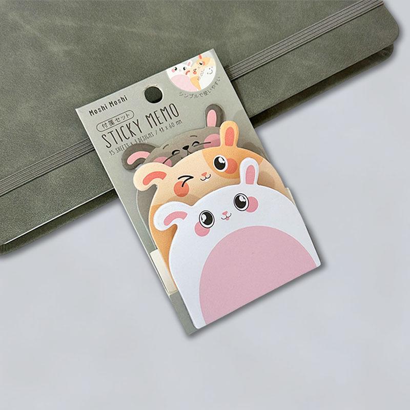 Creative Cute Animal-Shaped Sticky Notes (45 Sheets) - Reusable Planner Pads