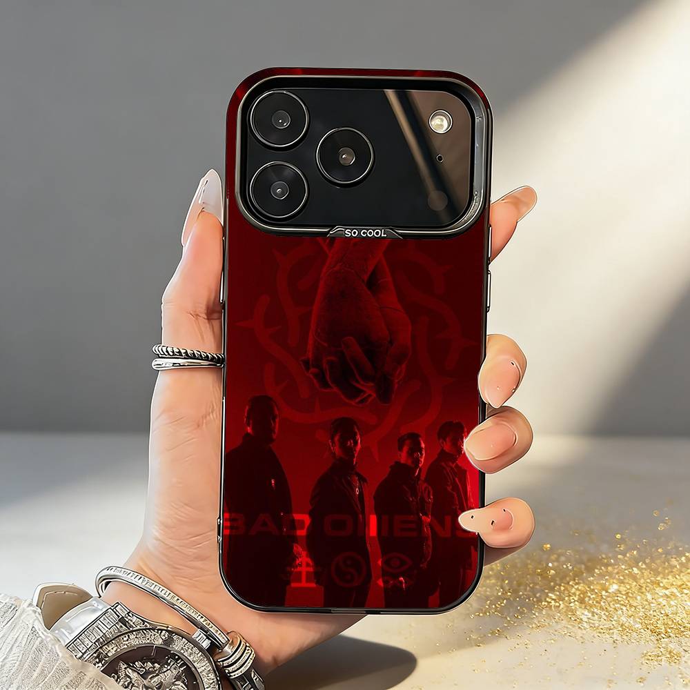 

B-Bad O-Omens Band Phone Case For iPhone17,16,15,14,13,12,11,Pro,MAX Gray Matte Silicone Black Cover iPhone17PRO