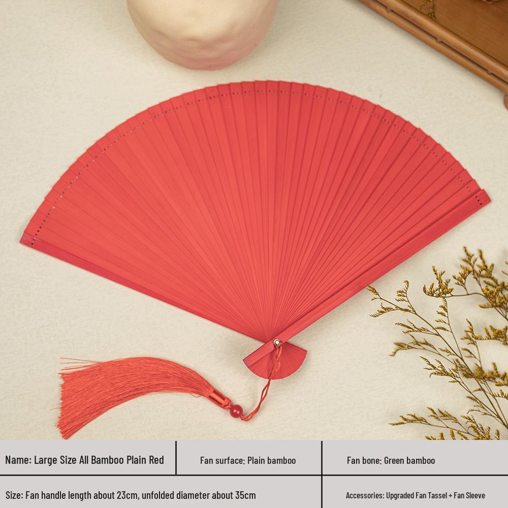 Bamboo Folding Fan: Portable Chinese Style for Summer, Cheongsam, Hanfu, and Children's Dance