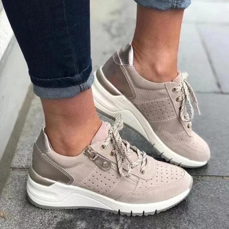 Sneakers Women Light Casual Women's Shoes Sneakers Lace Up Thick Soled Single Shoe